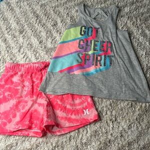 10 to 12 years Hurley pink shorts, athletic Works size 7/8 tank